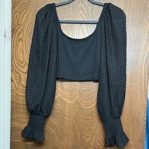 Urban Outfitters Elegant Black Textured Women's Top